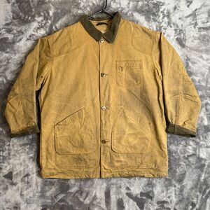 Vintage L.L. Bean Barn Chore Coat Size XXL-Tall Tan Flannel Lined Collar